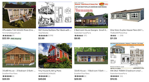 small house plans on Etsy